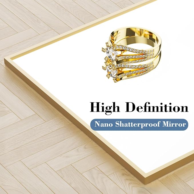 NEWBULIG 68"x26" Full Length Mirror, Full Body Standing Mirror, Gold | Leaning or Standing, Tempered Glass, Aluminum Alloy Thin Frame Floor Stand for Bedroom, Cloakroom