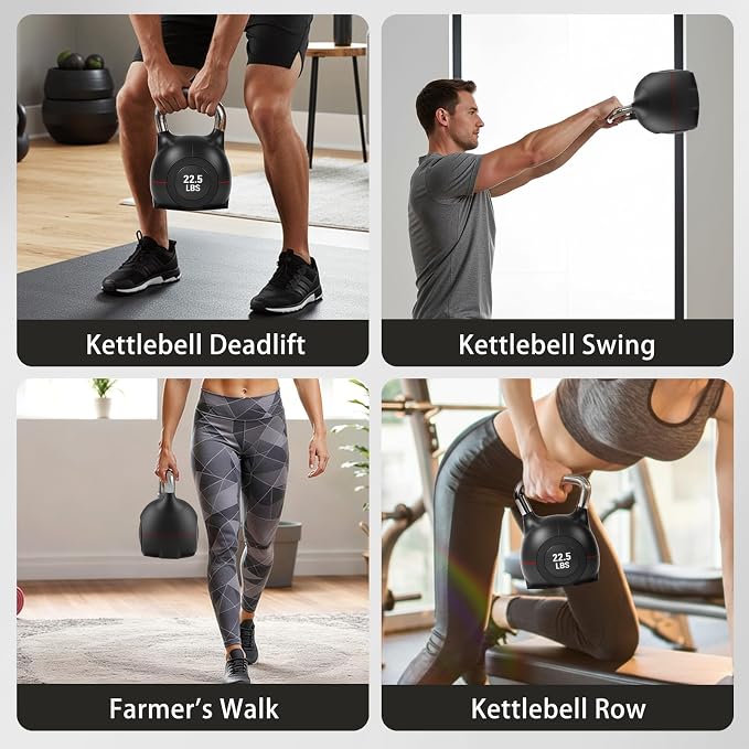 LIFERUN Adjustable Kettlebell Set with 7 Weight Levels, 22.5 lb or 44 lb | Quick-Change Weight Dial & Safety Lock, Space-Saving Design, Full-Body Workout & Cross-Training