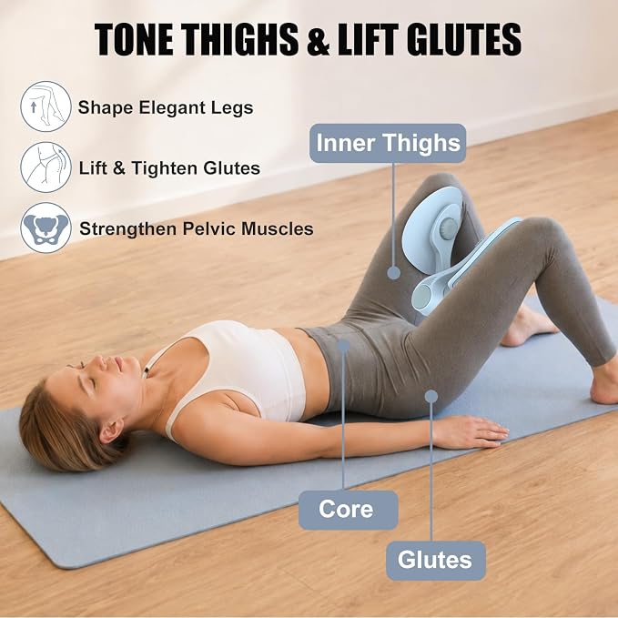 Pelvic Floor Exercise Devices 35lb Resistance Kegel Thigh Trainer with Band | Pelvic Floor Muscle Training, Inner Thigh Exerciser, Postpartum Recovery Support for Women, Suitable for Women and Men
