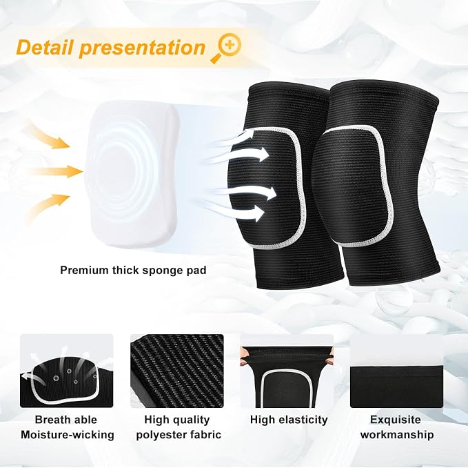 Volleyball Knee Pads for Dancers, Soft Breathable Knee Pads for Men Women Kids Knees Protective, Knee Brace for Volleyball Football Dance Yoga Tennis Running Cycling Workout Climbing