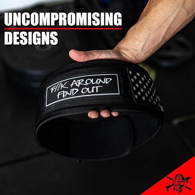 Iron Infidel Recon Weight Lifting Belt - 4" Wide Self Locking Gym Belt for Men & Women, EVA Foam Core Support Weight Belt for Squatting, Deadlifting, Powerlifting, Workout, Fitness & Crossfit