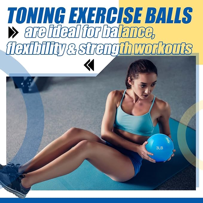 Halloscume 1 lb 2lb 3lb 4lb 5lb Weighted Toning Balls for Exercise, Innovations Soft Medicine Balls for Exercise, Pilates, Yoga, Balance, Flexibility