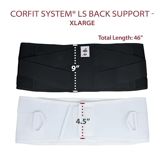 CorFit Back Brace for Lower Back Pain Relief & Lumbar Support Belt, WH, XL | CorFit's patented proportional sizing and dual pulls deliver customized compression, posture support, and spinal stability.