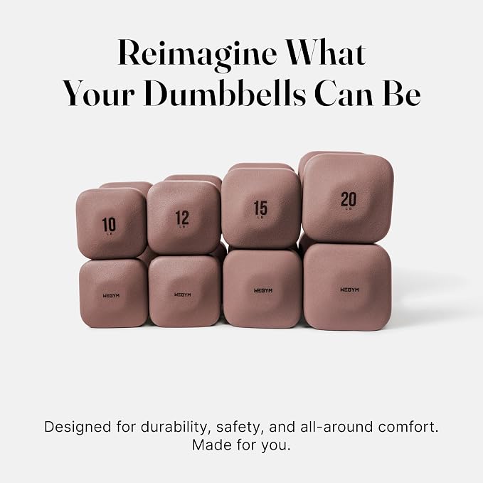 WeGym Square Dumbbells for Home Gym, Hand Weights for Strength Training