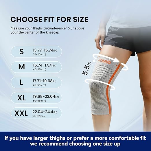 JOMVD Knee Compression Sleeve for Arthritis Pain – Knee Brace for Knee Pain Relief, Meniscus Tear, Inflammation, Circulation, Swelling & Injury Recovery – Anti-Slip Breathable Support for Women & Men,XX-Large