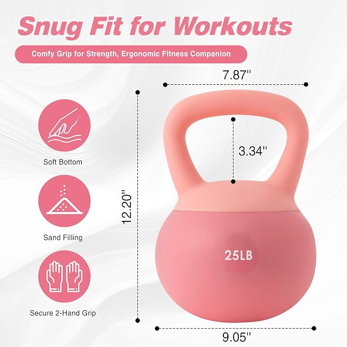ALTLER Soft Kettlebell 10-50LBS Safe Strength Training Kettlebell Anti-Slip Grip Weight for Home Workouts and Men/Women/Beginners