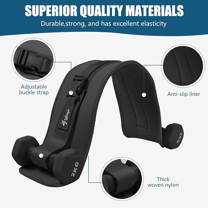Hip Thrust Belt, Leather Dumbbell Booty Workout Belt | Adjustable non-slip booty belt for hip thrusts, fits dumbbells kettlebells plates, home gym exercise equipment