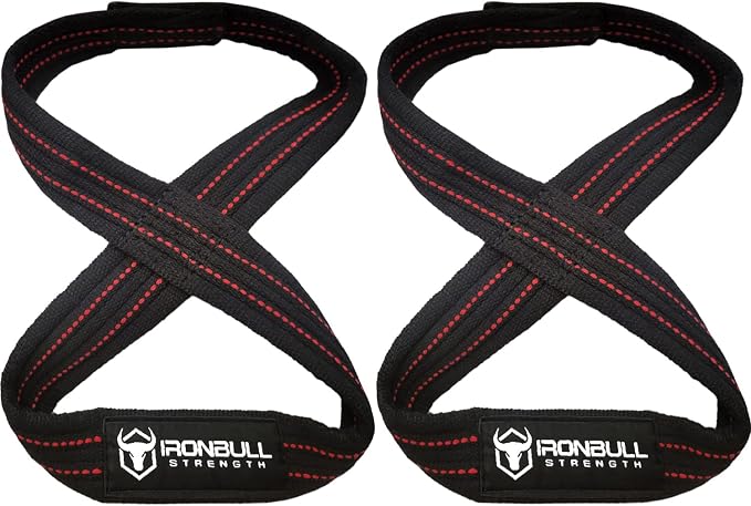 Iron Bull Strength Heavy Duty Lifting Straps for Deadlift - Figure 8 Wrist Straps for Heavy Weight Lifting, Strongman, Powerlifting, Workout and Weightlifting - for Men