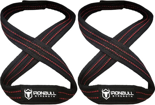 Iron Bull Strength Heavy Duty Lifting Straps for Deadlift - Figure 8 Wrist Straps for Heavy Weight Lifting, Strongman, Powerlifting, Workout and Weightlifting - for Men