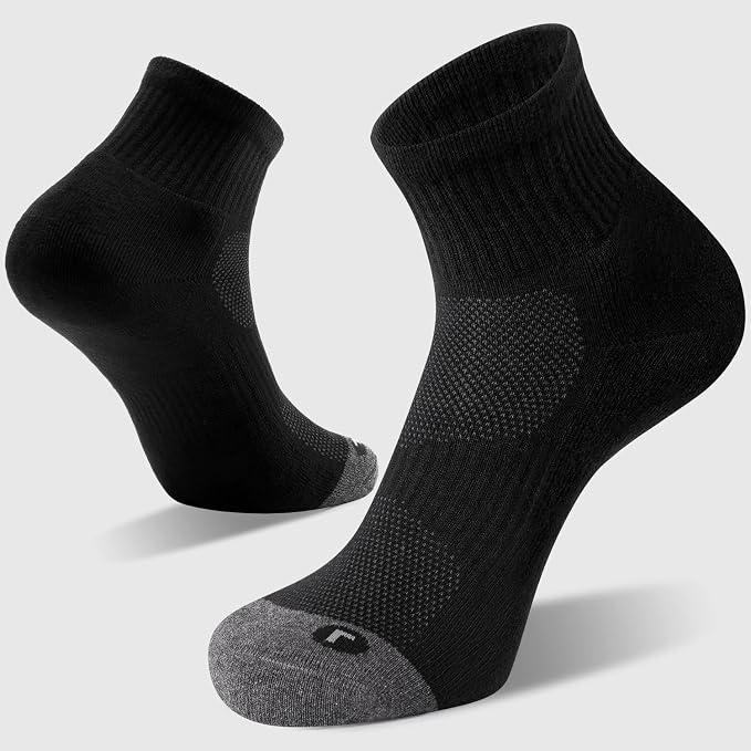 FITRELL 6 Pack Men's Athletic Ankle Socks Cushioned Sports Running Socks 7-9/9-12/12-15