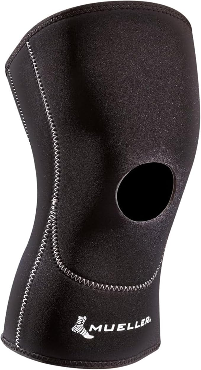MUELLER Sports Medicine Open Patella Knee Sleeve, Knee Pain Relief Support for Men and Women, Ideal for Arthritis, Sprains, Black