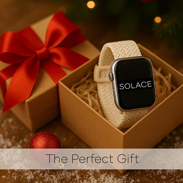 Solace Bands Imperium Adapt Wide Adjustable Nylon Braided Watch Band - Compatible with All Apple Watches - Solace Apple Watch Bands for Women & Men - Smart Watches Band Series 11-1, Ultra, SE