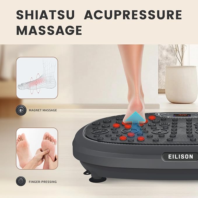 FitMaxx 3D XL Vibration Plate Exercise Machine - Whole Body Workout Vibration Platform w/Loop Bands - Lymphatic Drainage Machine for Weight Loss, Shaping, Recovery