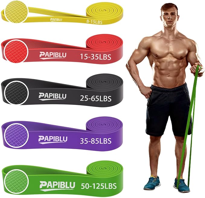 Pull Up Bands, Resistance Bands Set for Pull-Up Assistance, Exercise Bands with Door Anchor & Grip Pads for Men & Women Working Out, Physical Therapy, Muscle Training