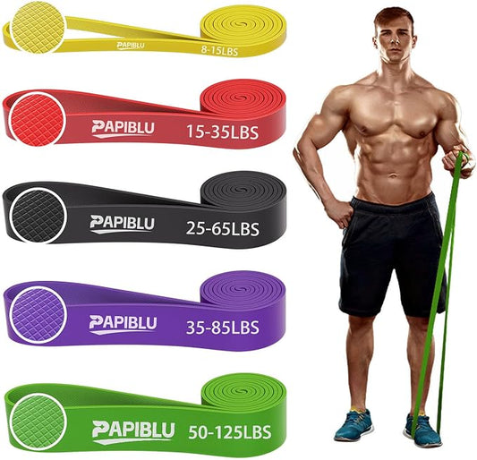 Pull Up Bands, Resistance Bands Set for Pull-Up Assistance, Exercise Bands with Door Anchor & Grip Pads for Men & Women Working Out, Physical Therapy, Muscle Training