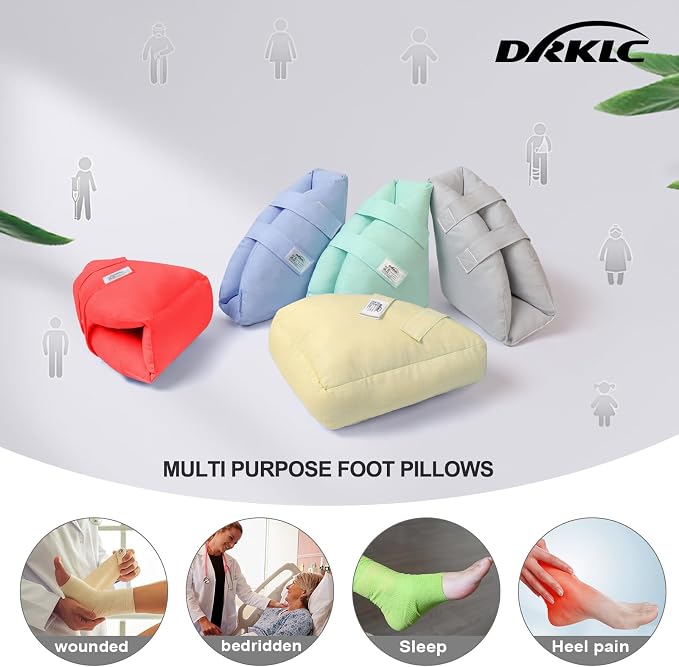 Heel Protectors for Pressure Sores,Adjustable Foot Boot Surgery Recovery Supplies for Elderly Bedridden Pressure Ulcer Ankle Pillow for Bed, Wheelchairs (Light Green - 2 Picec)