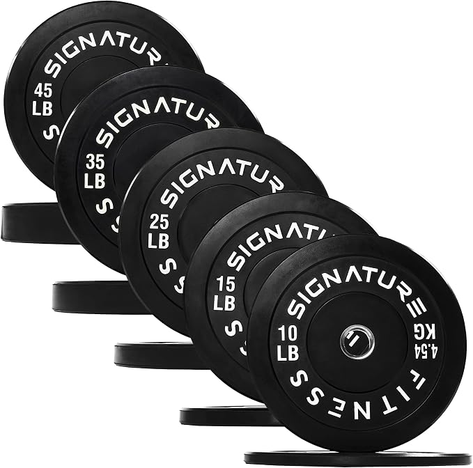 Fitvids 2-Inch Olympic Rubber Weight Plates Sets, Bumper Plates Set for Strength Training, 50-370 Lbs Multiple Options