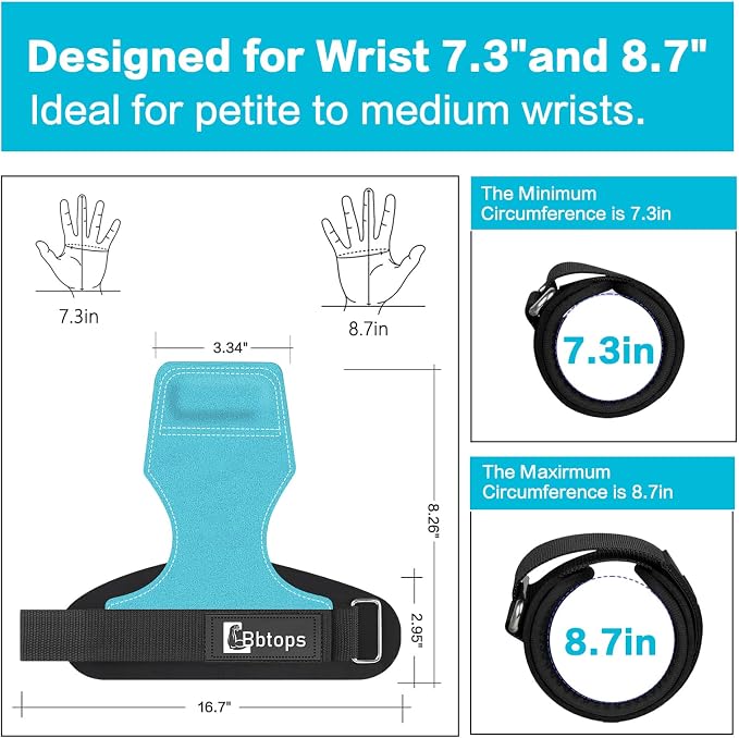 Weight Lifting Wrist Strap, Double-Layer Leather Wrist Straps for Gym Strength Training Weightlifting,Deadlift and Powerlifting, Enhance Grip Strength Neoprene Padding Gym Workout Lifting Straps Men/Women Pair