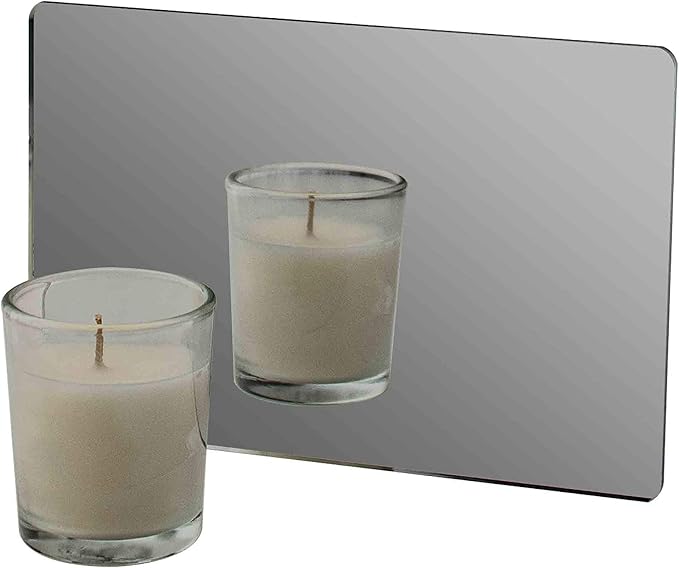 Marketing Holders 6 Pack Acrylic Mirror Sheet 4" x 6" Replacement DIY Frameless Plexiglass Tile Portable Lightweight Flat with Rounded Corners for Makeup Bags Purses and Traveling