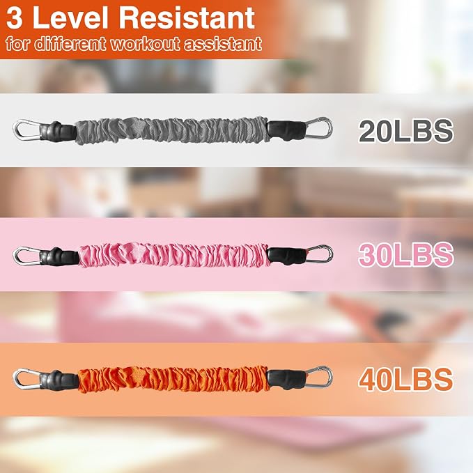 Durable Comfortable Padded Handle Adjustable Pedal Resistance Band 20-40LBS for Full Body Workout