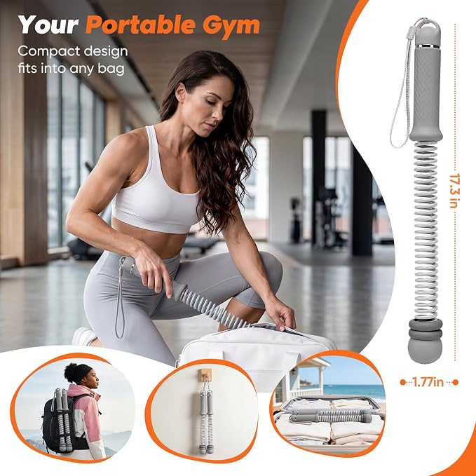 KUZARO Upgrade Weighted Ropeless Battle Ropes for Women, Quiet Adjustable Cordless Battle Ropes for Home Gym HIIT Cardio & Strength Training, Portable Exercise Rope for Arm & Core, Apartment Gear