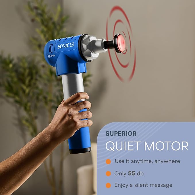 LifePro Sonic LX Percussion Massage Gun Deep Tissue with Heat & 10 Heads | 9 Speeds, 131°F Heated Tip, Carry Case, USB-C, Handheld Massage Gun with Heat Therapy & Muscle Gun for Back, Neck & Calves