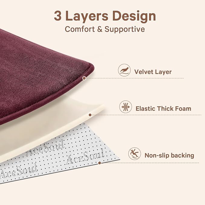 Baby Play Mat for Floor,Ultra Thick Elastic Foam 50"x50" Playmat Tummy Time Muscle Crawling Exercise Activity Cushion Gym Mat Nursery Playroom Area Kids Rug for Babies, Toddlers,Infants,Burgundy