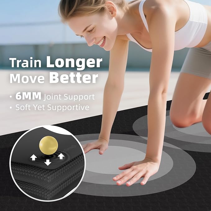 Extra Large Yoga Mat – 72"x48" or 78"x57", 1/4"–1/2" Thick Mat for Women & Men, TPE Non-Slip Pilates Mat for Home Gym, Yoga, Stretching, Meditation