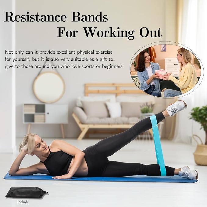 Resistance Bands for Working Out, Exercise Bands Resistance Bands Set with 5 Resistance Levels, Multi-Colored Workout Bands for Indoor & Outdoor Fitness, Leg Strength Training, Yoga
