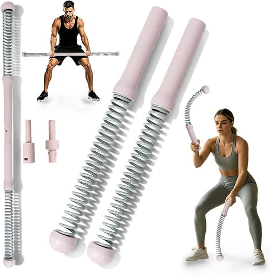 Ropeless Battle Ropes, 2-in-1 Weighted Cordless Ropes for Home Gym, Pink | Portable design for strength building, HIIT & low-impact cardio. Versatile exercise equipment for men & women