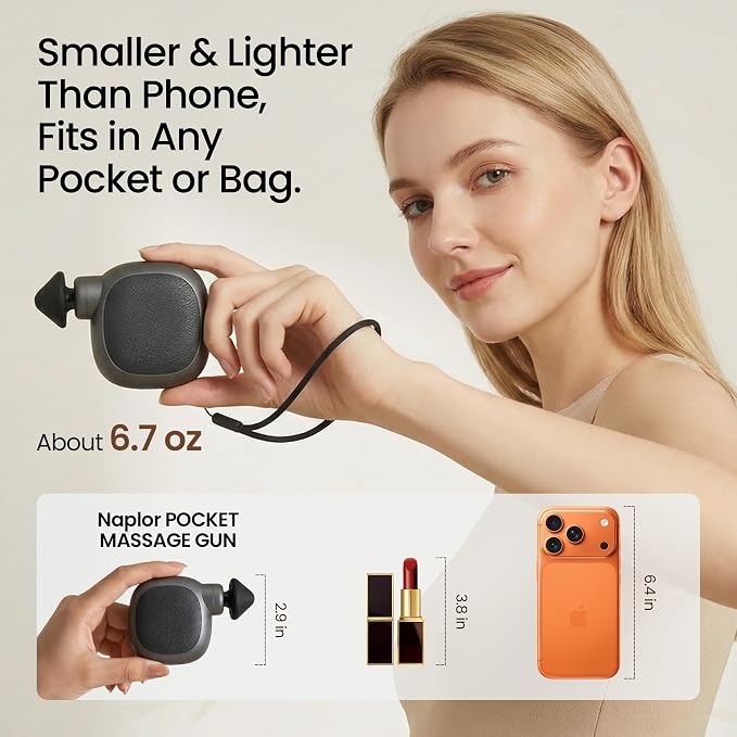 Mini Massage Gun, Small Handheld Muscle Massager for Face Neck Scalp | Palm-Sized Deep Tissue Travel Massage Gun, Pocket Massage Gun Portable, Lightweight, Quiet, USB-C, Gift for Women & Men