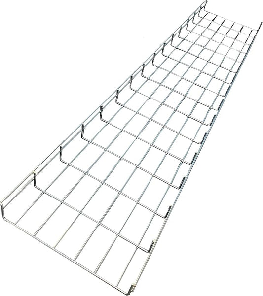 Kable Kontrol Cable Tray- 5 Feet Long - 12" Width, 2” Depth – Wire Mesh Tray Cable Management Rack Cords Organizer Cable Basket, Zinc Plated Steel NEC Approved for Network, Fiber Optic, Cabling