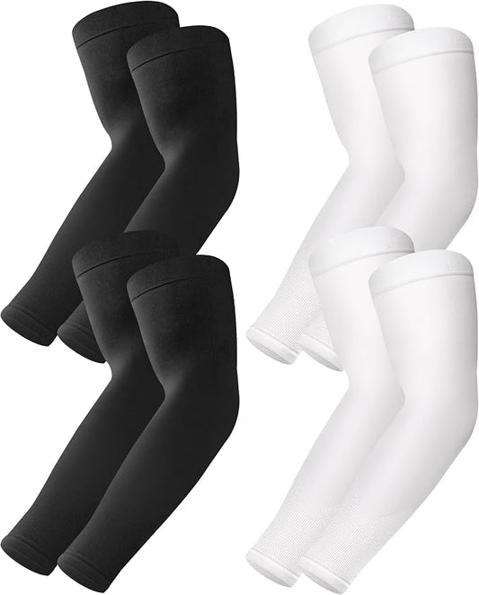 BHYTAKI UV Sun Protection Arm Sleeves, UPF 50 Sports Cooling Arm Compression Sleeves for Men Women Teenager