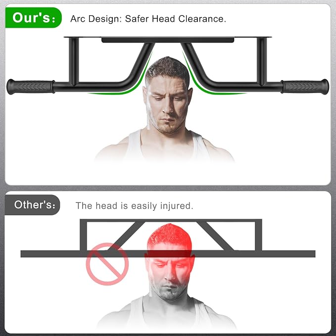 SELEWARE Heavy Duty Welded Pull Up Bar Wall/Joist/Ceiling Mount Chin Up Bar | Multifunctional Pull-up Bars w/Resistance Band Hooks for Home Gym Strength Training, Sturdy Steel Construction Support 500 lb