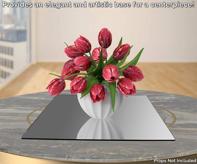 Marketing Holders Acrylic Mirror Sheet 24" x 24" Reflective Frameless Lucite Tile Lightweight Portable Display with Rounded Corners for Buddy Sour Horses Chicken Coops Nurseries and Daycares