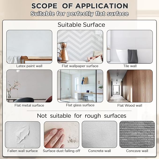 iCAGY Acrylic Full Body Self-Adhesive Shatterproof Mirror | Ultra-Thin, Lightweight, Frameless, Easy Install, Wall Mirror for Home Gym, Bedroom, Closet Door, Rectangle, 20"x 56", 1PCS