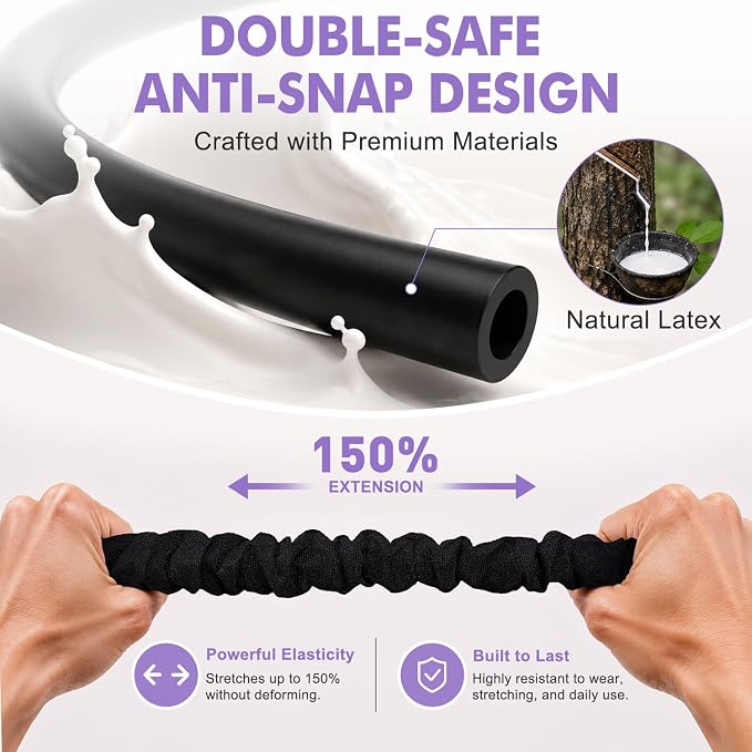 Pedal Resistance Band with Handle, Upgraded Durable Thickened Latex Tubes and Soft Foam Fabric Foot Pedal, Sit Up Exercise Equipment for Abdomen, Waist, Arm, Core/ABS, Leg, Physical Therapy
