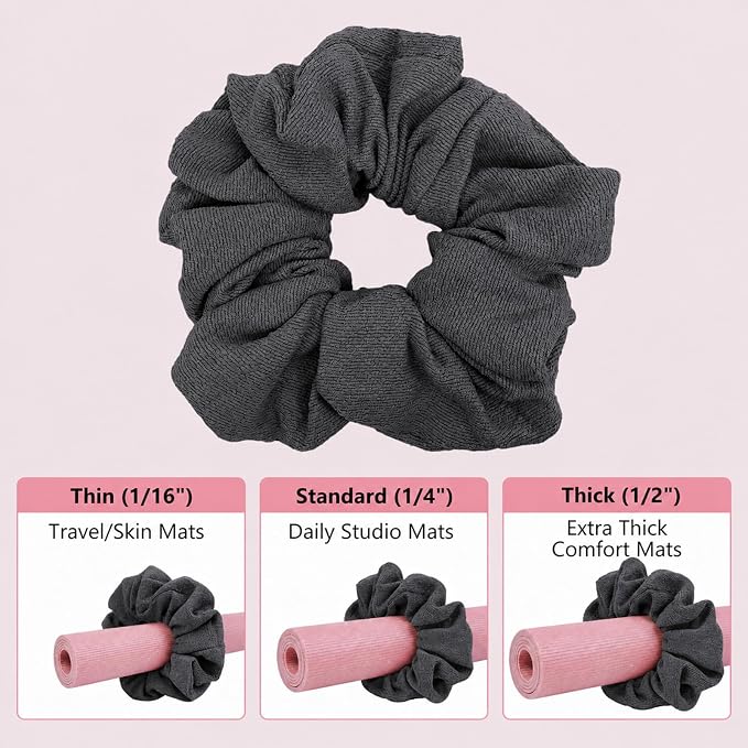 Yoga Mat Scrunchie Yoga Mat Strap Carrier Pilates Mat Holder | Holds Your Yoga Mat in Style, Adjustable & Stretchy Yoga Mat Band, Fits Most Standard Yoga Mats (mat not included),Yoga Gifts