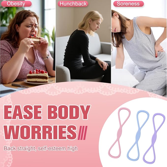 Figure 8 Resistance Band for Women Men, Non‑Slip Handles Exercise Band, Home Gym Fitness Equipment for Yoga, Pilates, Stretching & Physical Therapy (25 lbs)