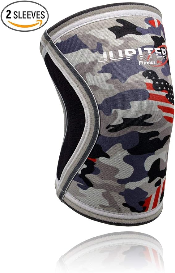 Knee Sleeves (1 Pair), 7mm Compression Knee Braces for Squats,Weightlifting,Powerlifting,Cross Training for Men & Women (Medium)