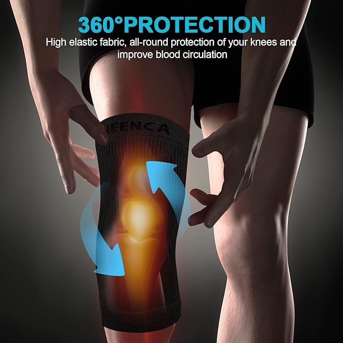 NEENCA Knee Sleeve – Knee Braces for Knee Pain, Joint Pain Relief, Swelling, Inflammation Relief, and Circulation, Knee Support for Women and Men (Black, XX-Large)