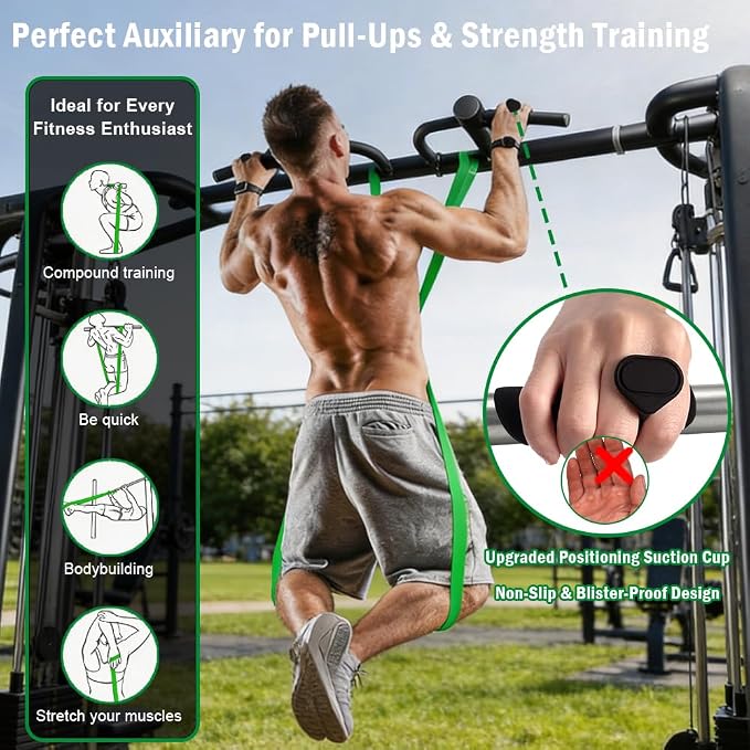 Pull Up Assistance Bands, Resistance Bands Set with Handles for Men Women, Workout & Exercise Bands, 5-Level Elastic Bands for Working Out, Stretch Bands for Home Gym, Stretching & Physical Therapy