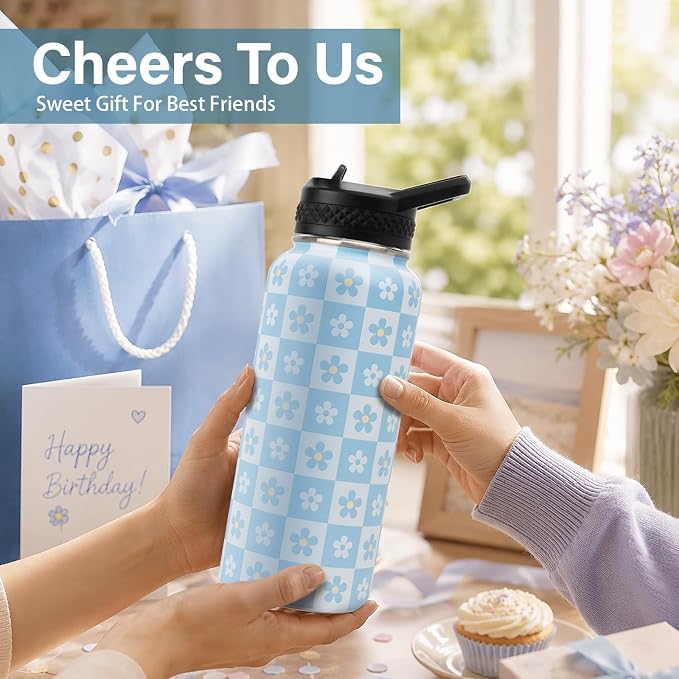 DYSANKY Water Bottle Gift– Insulated Stainless Steel Bottle with Carrier Bag, Strap & Gift Box– BPA-Free– Ideal for Hiking, Camping & Travel 32 oz