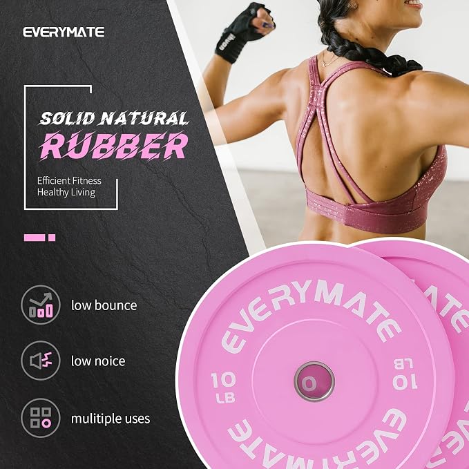 EVERYMATE Change Weight Plates 1.25LB 2.5LB 5LB Set Fractional Olympic Bumper Plates for Cross Training Steel Insert Strength Training