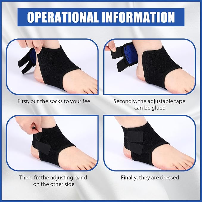 Tarpop 2 Pairs Kids Ankle Brace Set Foot Support Stabilizer Wraps Protector Guard Knitted Ankle Sleeve Sock Support Compression Socks for Injury Prevention(Black,White,Medium)