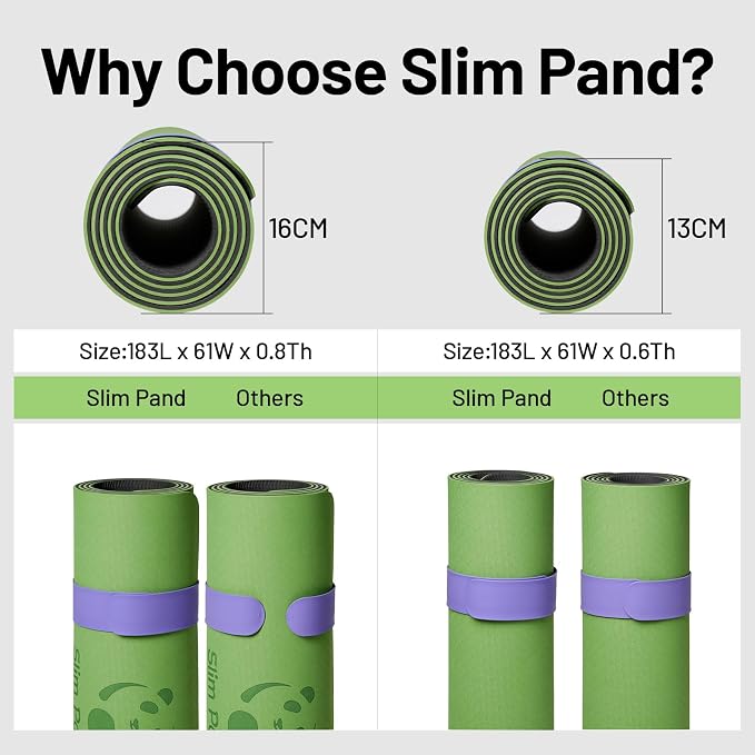 Yoga Mat Strap Slap Band, One Snap Keeps Mats Tightly Rolled, Heavy-Duty Clasp Fits Most Size Mats(24" L X 2" W)