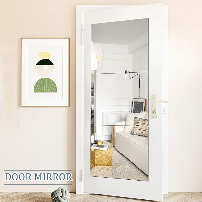 JUNEBRUSHS 3 Pack Self Adhesive Acrylic Mirrors, 20 x 24 Inch Full Length Mirror Tiles