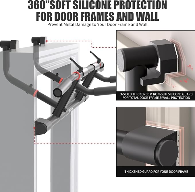 Ally Peaks Pull Up Bar for Doorway，Adjustable Handle Width Pullup Bar with 2Pcs Exercise Resistance Bands，New 2026 Upgraded At Home Workout Equipment Chin Up Bar，Multiple Original U.S. Patents
