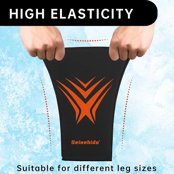 Extended Leg Knee Ice Pack Wrap Sleeve for Knees Injuries Reusable 2 Pack | Gel Freeze Knees Brace for Swelling, Replacement Surgery, Cold Compress Therapy for Arthritis, Meniscus Tear and ACL Gift