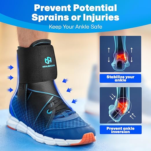Lace Up Ankle Brace for Women Men, Ankle Support for Sprained Ankle, Plantar Fasciitis Brace Ankles Stabilizer Wrap for Basketball, Volleyball, Sports, Injury Recovery, L